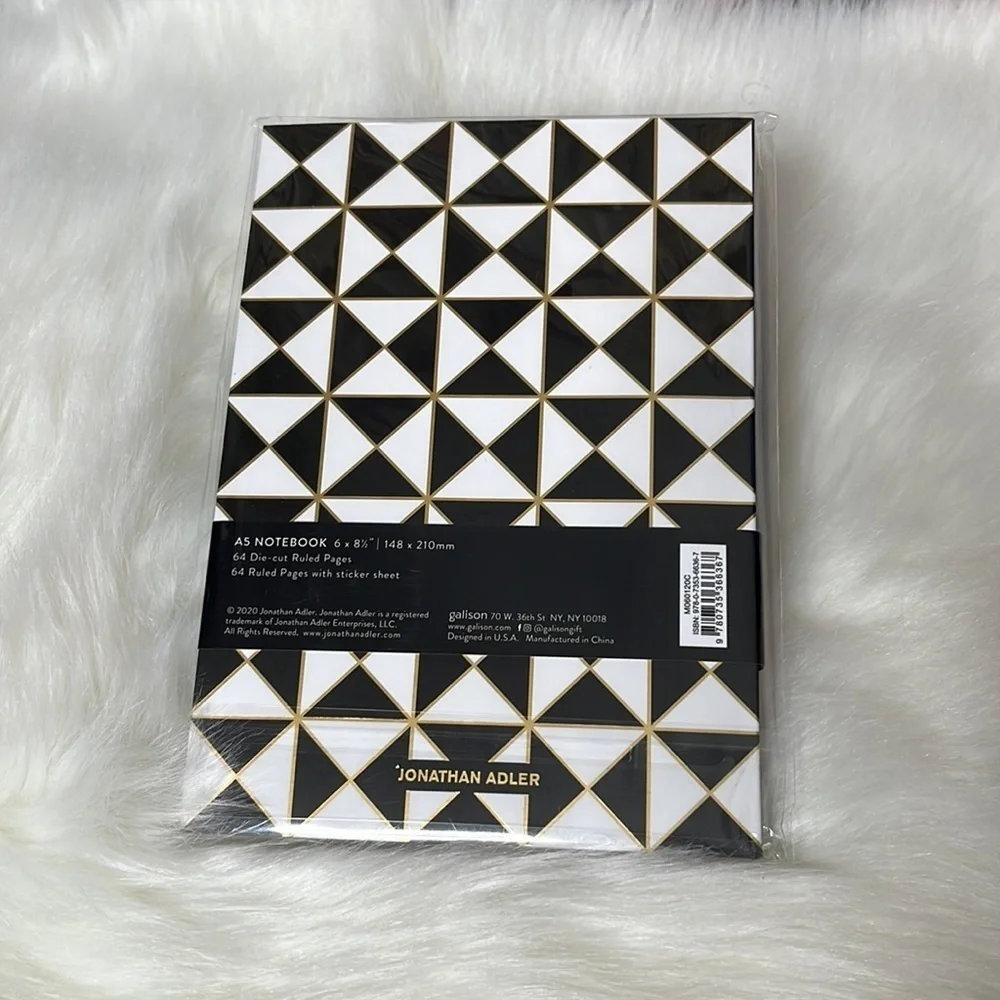 NWT Jonathan Adler A5 Die-cut Faces Notebook, Journal, or Diary with Stickers